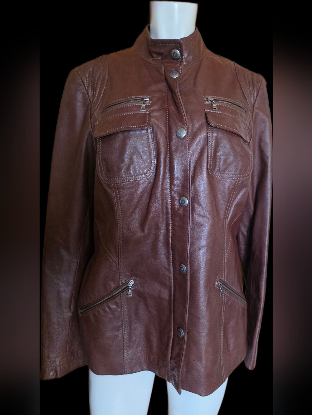 Danier Women's Size M Brown Genuine Leather Jacket